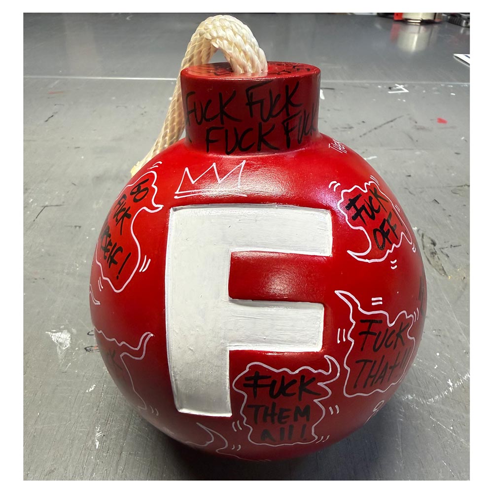 Original Red F Bomb Sculpture