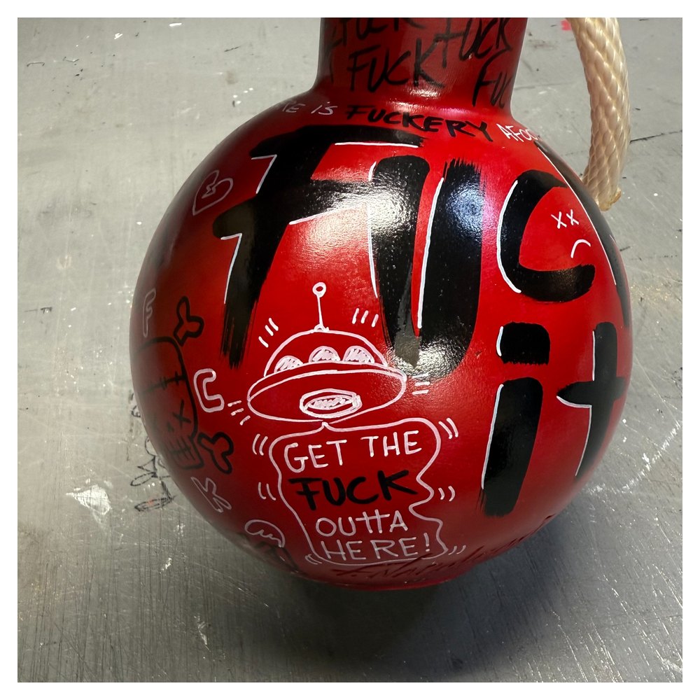 Original Red F Bomb Sculpture