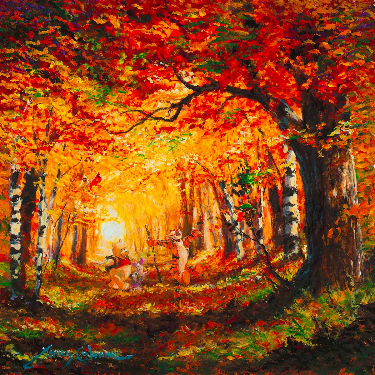James Coleman Disney Fall Stroll Limited Edition Canvas Giclee