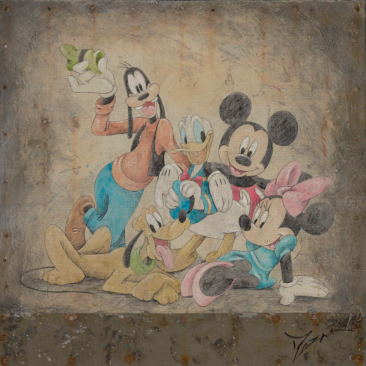 Trevor Mezak Disney "Famous Pals" Limited Edition Canvas Giclee