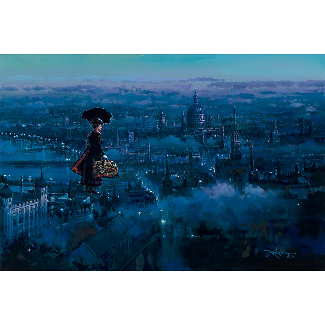 Rodel Gonzalez Disney Floating Over London Limited Edition Canvas Giclee