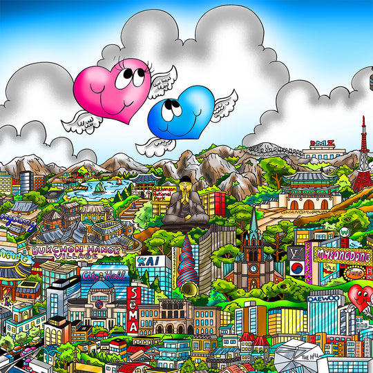 Charles Fazzino It’s Happening in Seoul 3D Limited Edition Mixed-Media on Paper