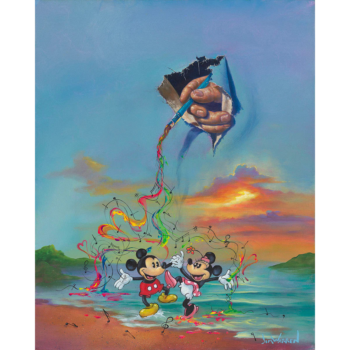 Jim Warren Disney "The Creative Brush" Limited Edition Canvas Giclee