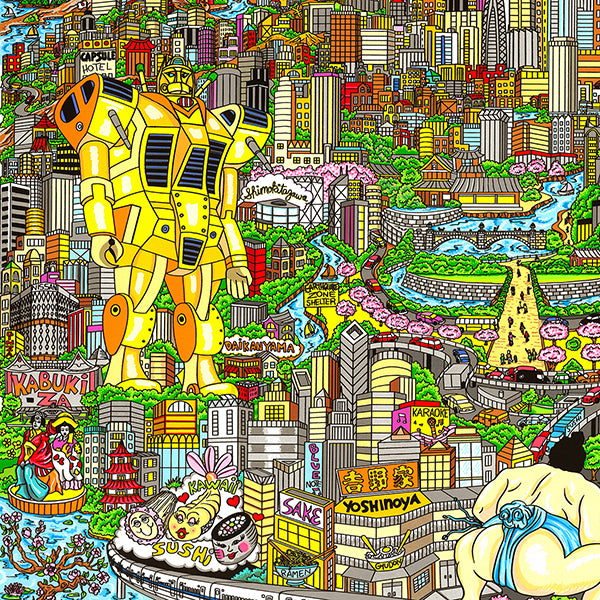 Charles Fazzino Konnichiwa Tokyo 3D Limited Edition Silkscreen on Paper