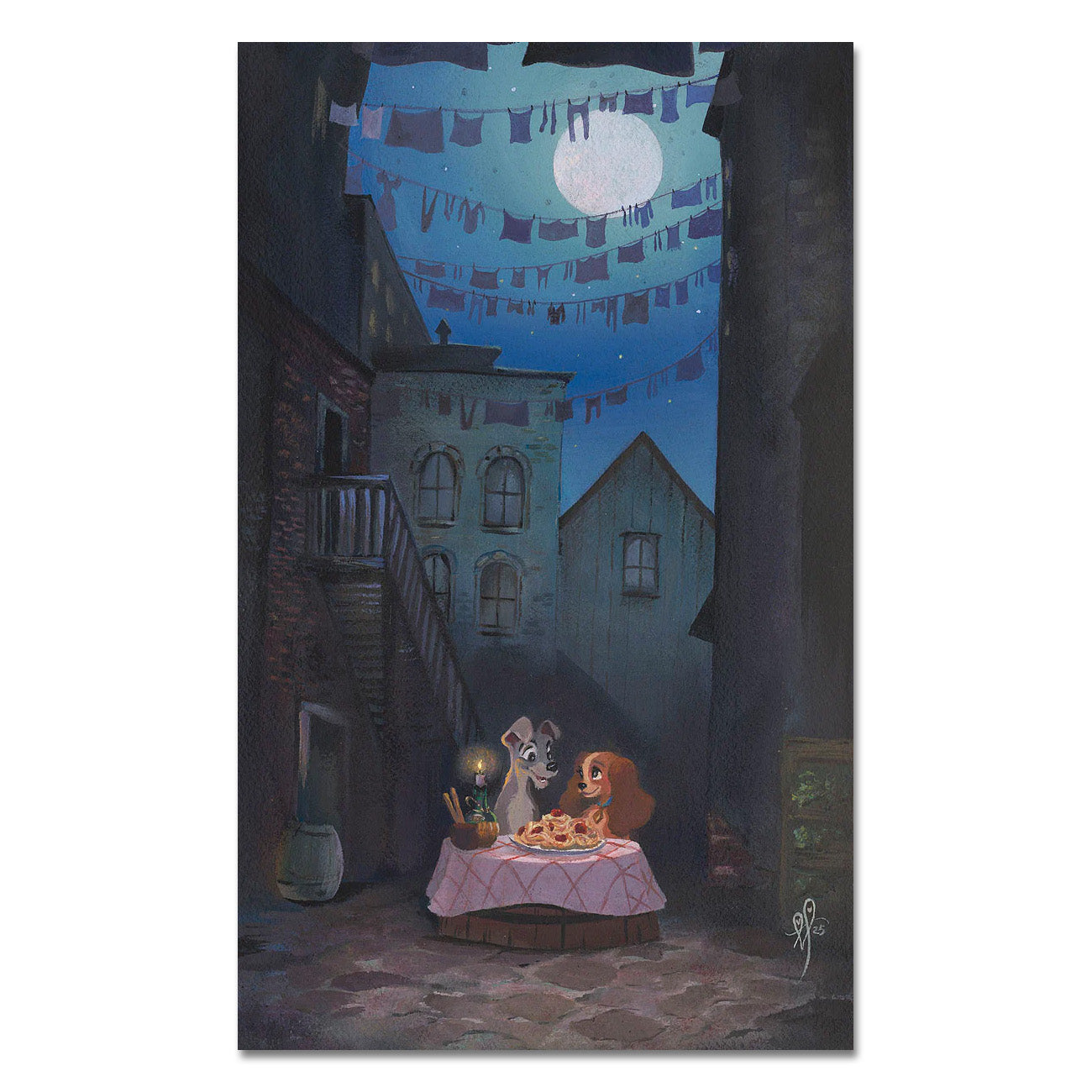Liana Hee Disney Lady and the Tramp - Bella Notte Limited Edition Canvas Giclee