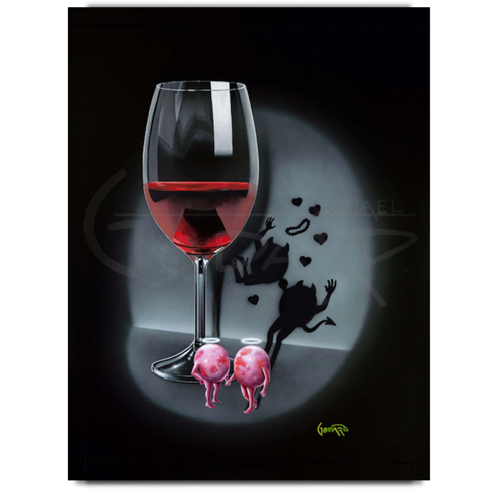Michael Godard "First Date Red Wine" Limited Edition Canvas Giclee