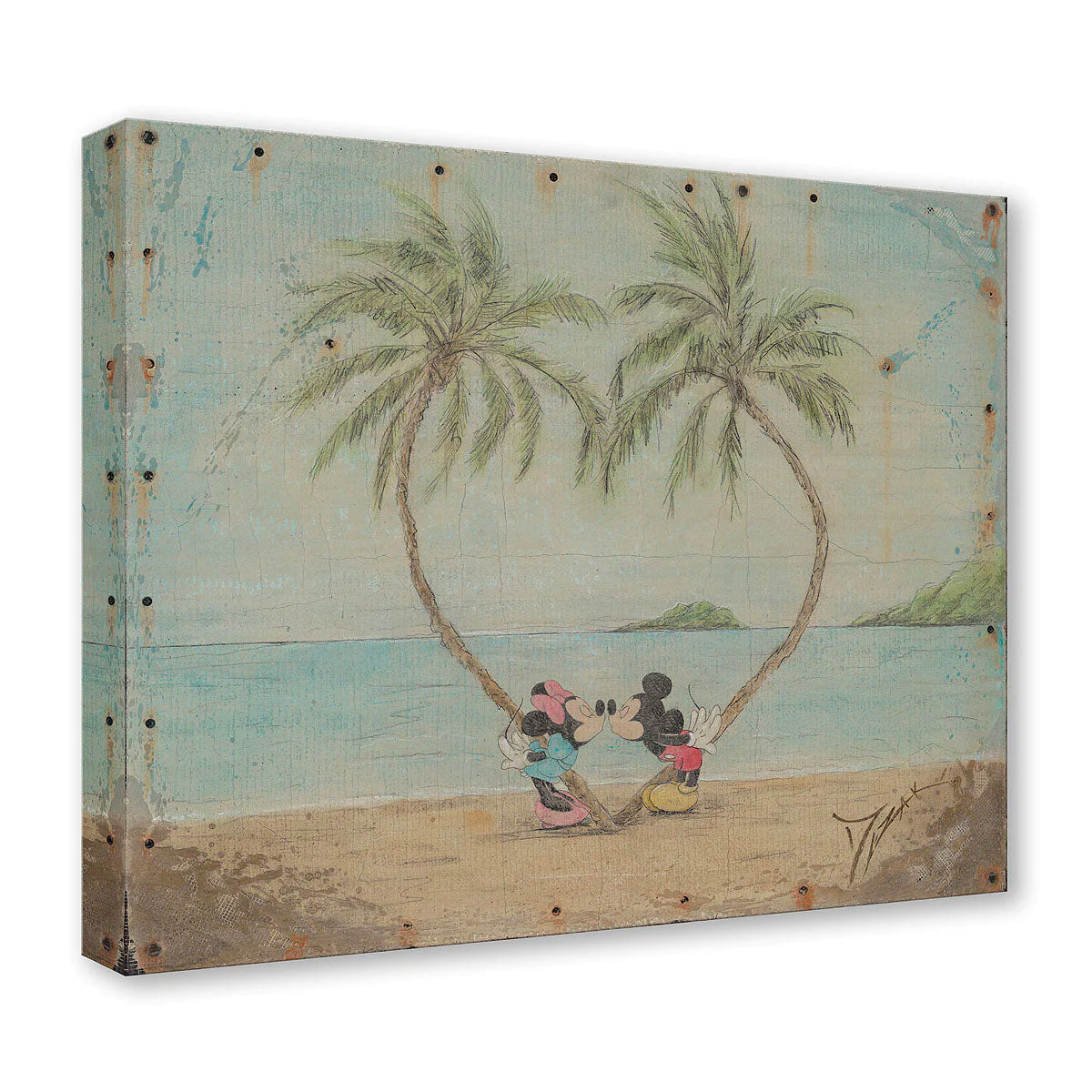 Trevor Mezak Disney "Mickey and Minnie in Love" Limited Edition Canvas Giclee