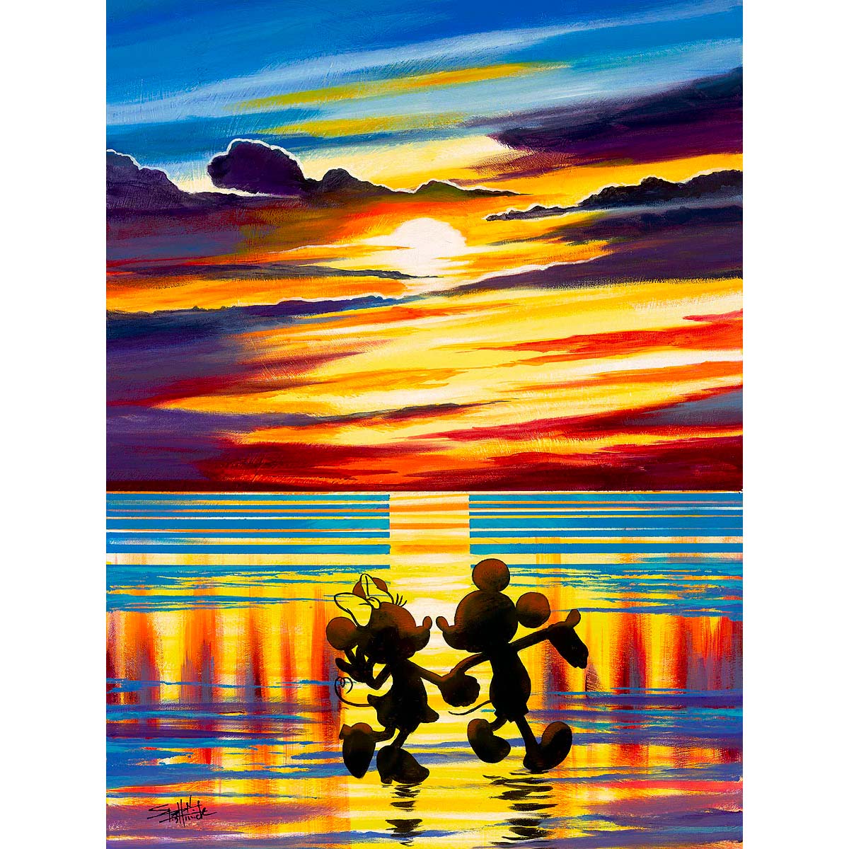 Stephen Fishwick Disney "Sunset Stroll" Limited Edition Canvas Giclee