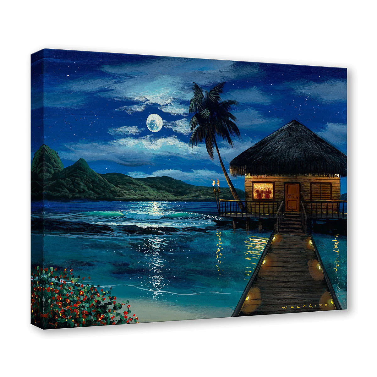 Walfrido Garcia "Moonlit Bungalow" Limited Edition Canvas Giclee