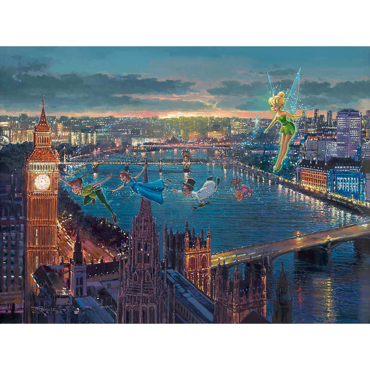 Rodel Gonzalez Disney "Peter Pan in London" Limited Edition Canvas Giclee
