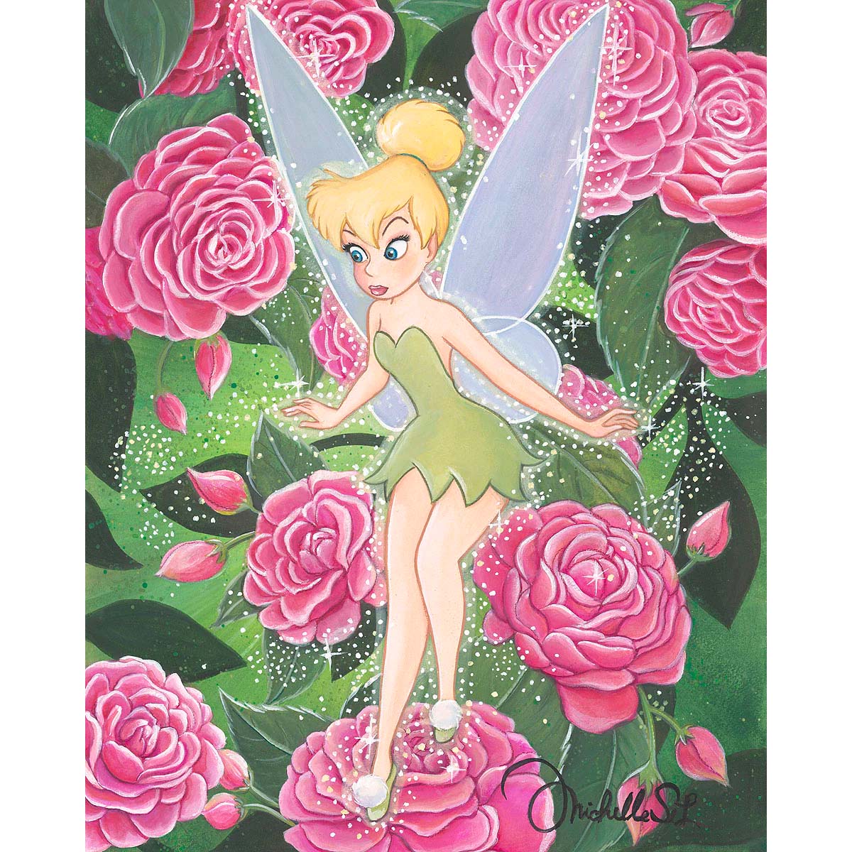 Michelle St. Laurent Disney "Pixie in the Camellias" Limited Edition Canvas Giclee