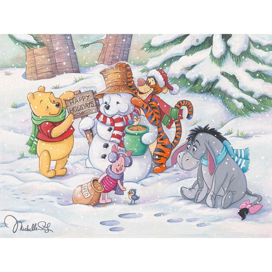 Michelle St. Laurent Disney "Pooh's Winter Holiday" Limited Edition Canvas Giclee