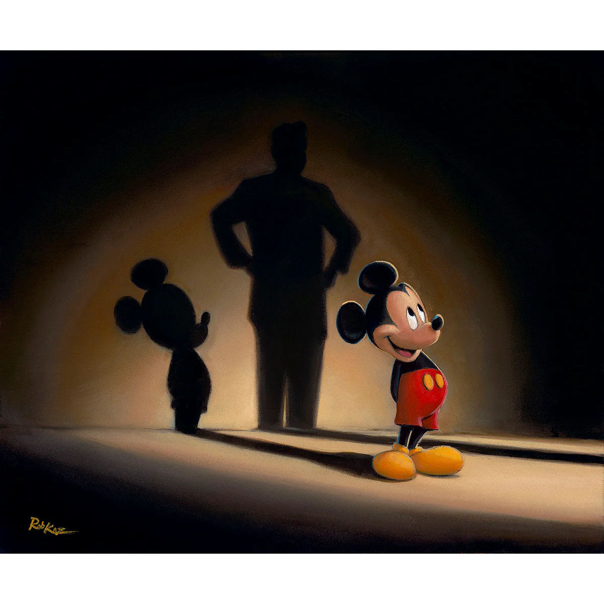 Rob Kaz Disney Mickey's Shadow Limited Edition Canvas Giclee