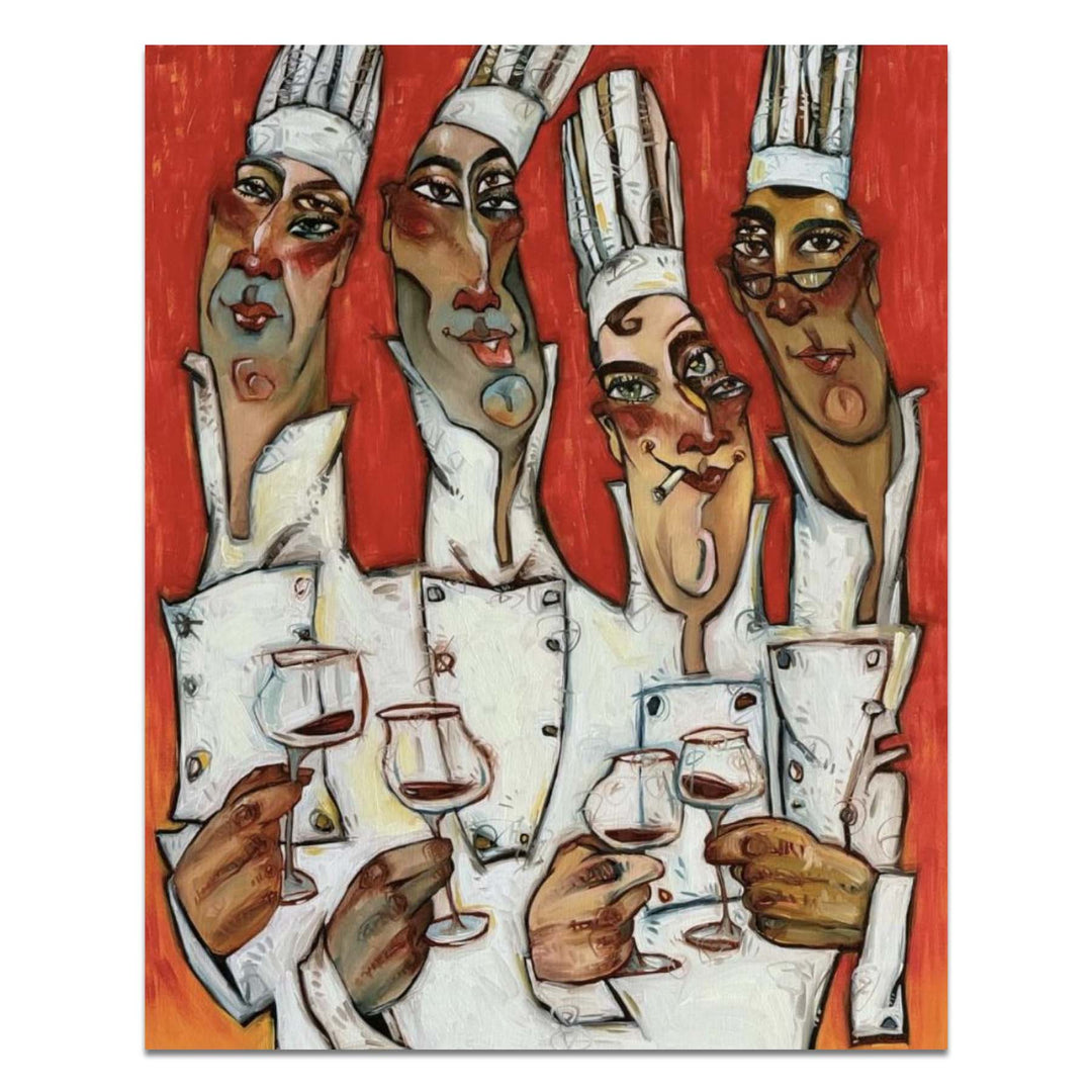 Todd White Shifty Eyed Chefs Limited Edition Canvas On Board