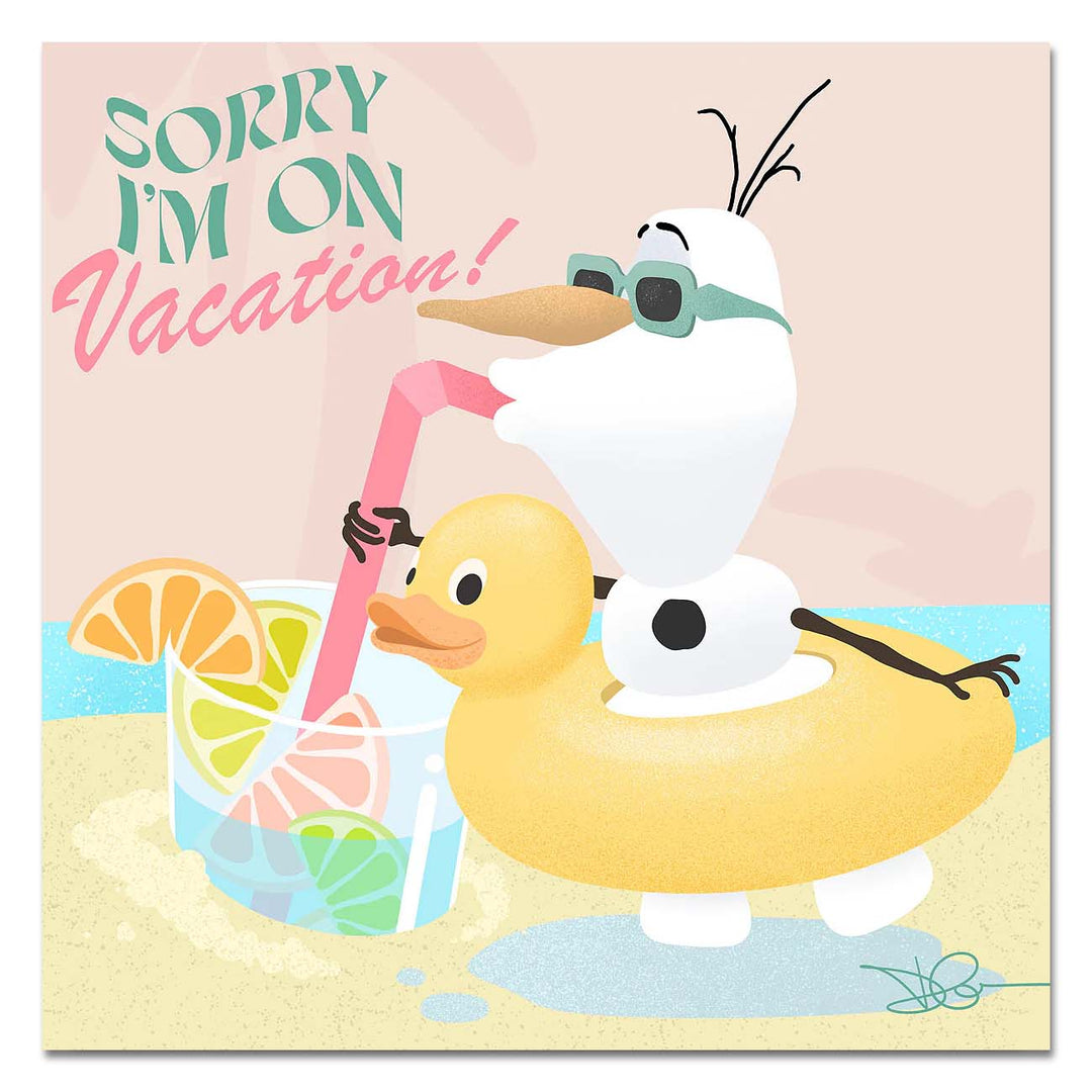Dom Corona Disney "Sorry I'm on Vacation" Limited Edition Canvas Giclee
