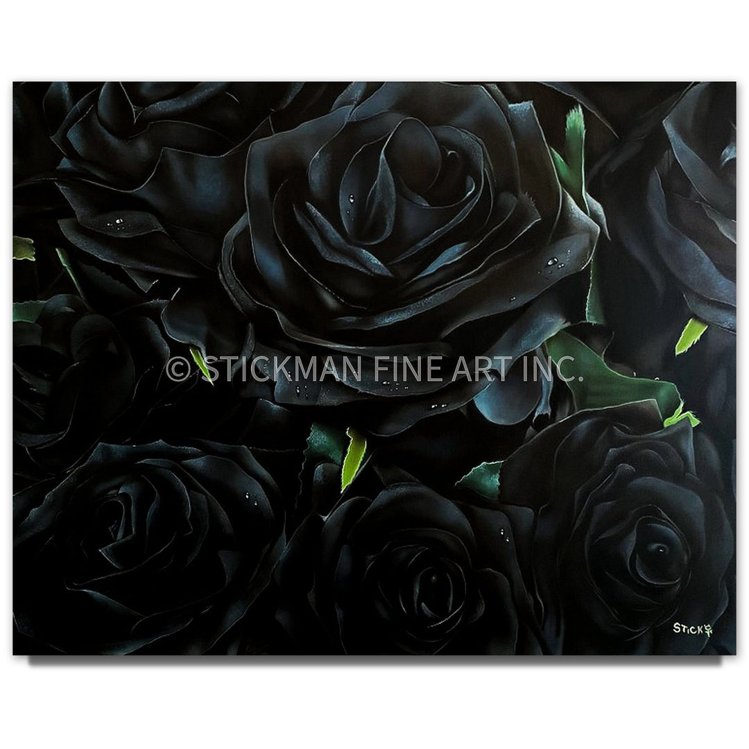 Stickman Black (Roses) Limited Edition Giclee