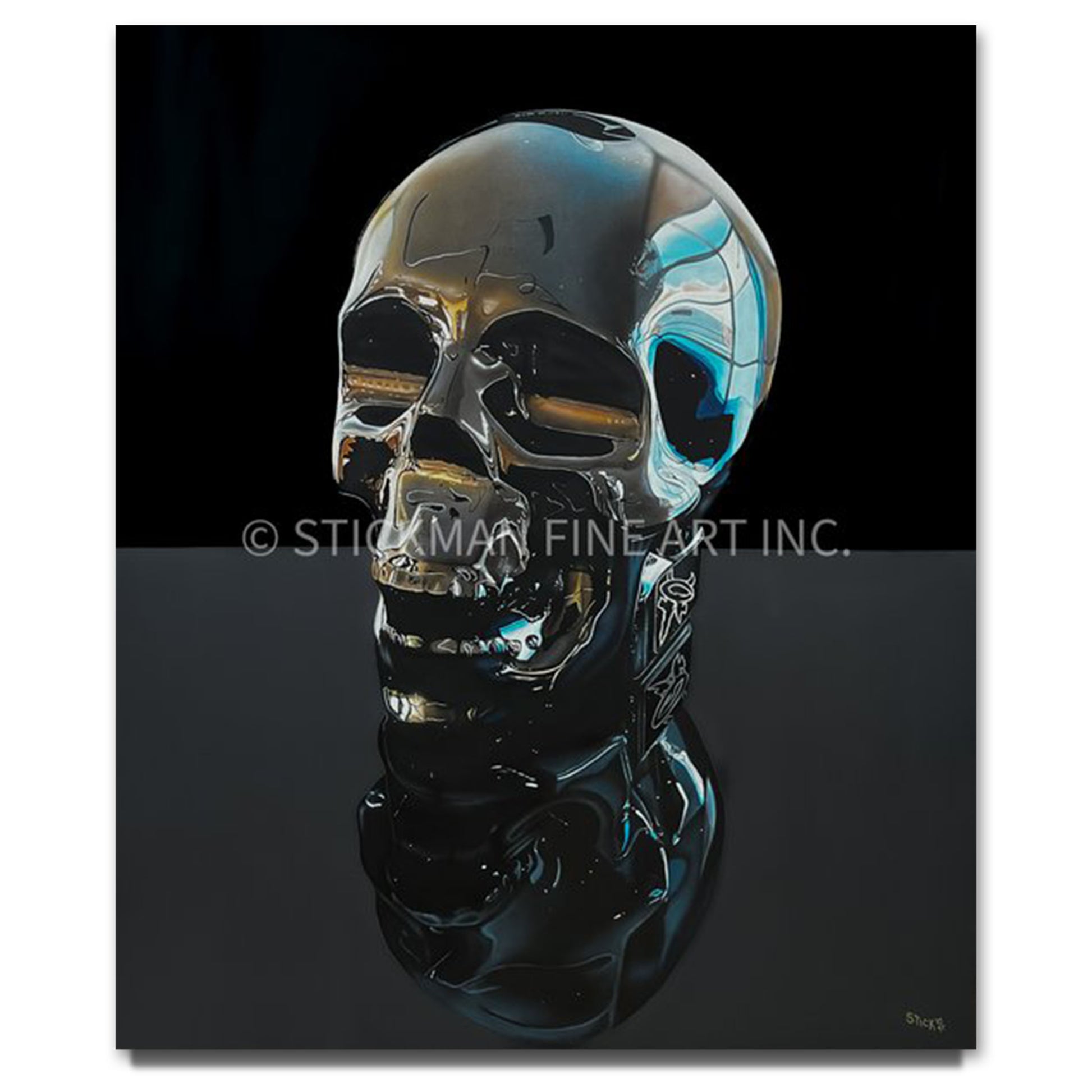 Stickman "Black Sunshine" (Black Skull) Limited Edition Canvas Giclee