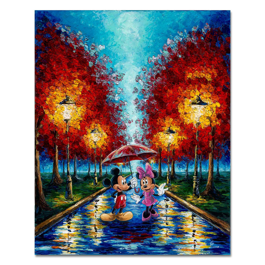 Jennifer Lanna Disney Street Lights and Rainy Nights Limited Edition Canvas Giclee