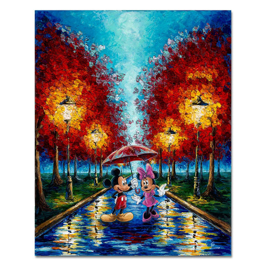 Jennifer Lanna Disney "Street Lights and Rainy Nights" Limited Edition Canvas Giclee