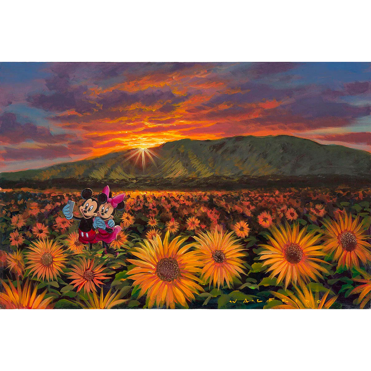 Walfrido Garcia Disney Sunflower Selfie Limited Edition Canvas Giclee
