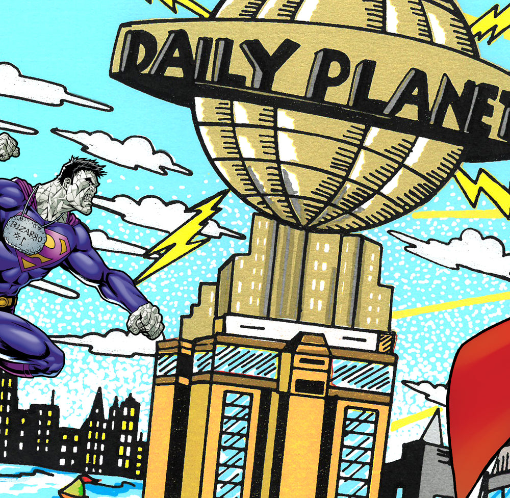 Charles Fazzino Superman Saves the Day 3D Limited Edition Silkscreen on Paper