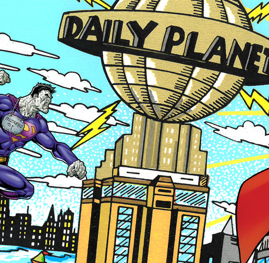 Charles Fazzino Superman Saves the Day 3D Limited Edition Silkscreen on Paper