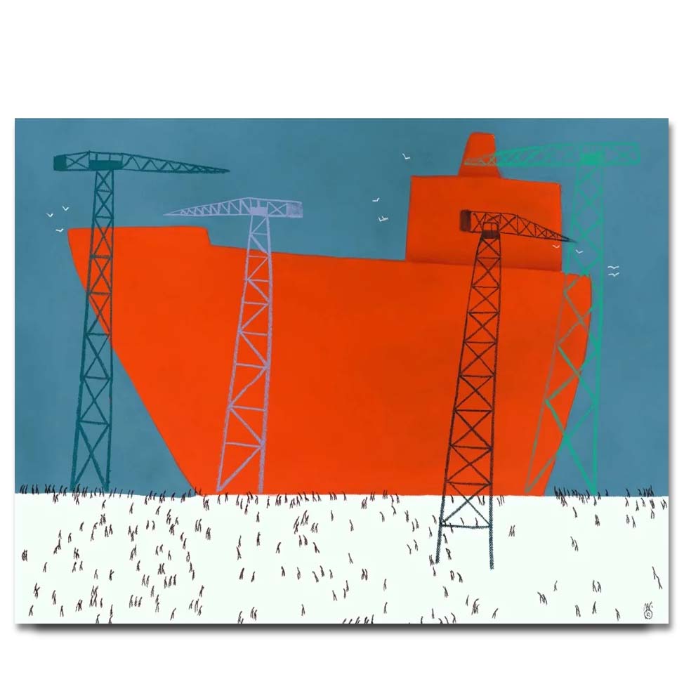 Mackenzie Thorpe The Ship Yard Limited Edition Paper Giclee