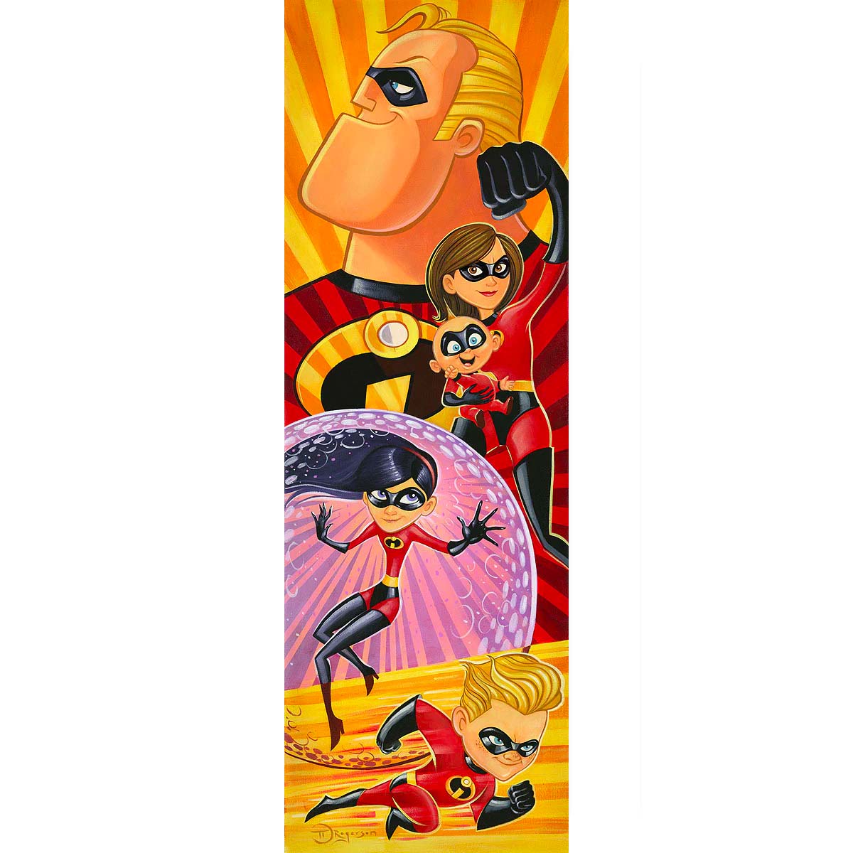 Tim Rogerson Disney Incredibles to the Rescue Limited Edition Canvas Giclee
