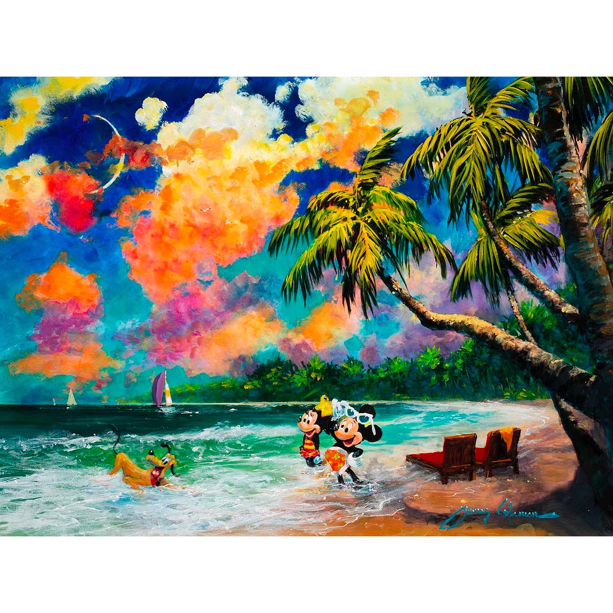 James Coleman Disney "Together in Paradise" Limited Edition Canvas Giclee