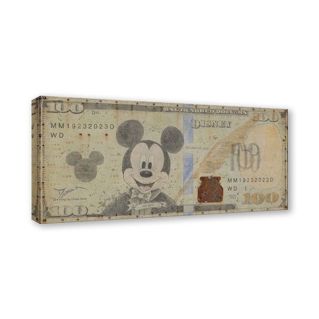 Trevor Mezak Disney 100 Hundred Dollar Bill (Treasure) Limited Edition Canvas Giclee