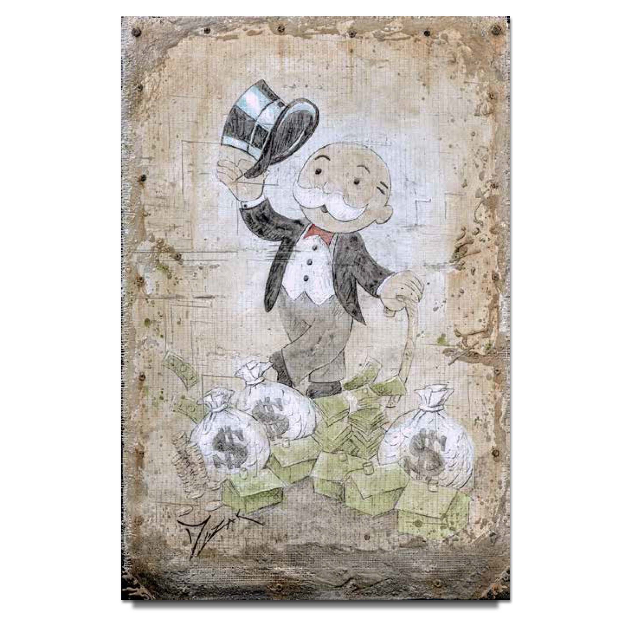 Trevor Mezak Uncle Pennybags Limited Edition Canvas Giclee