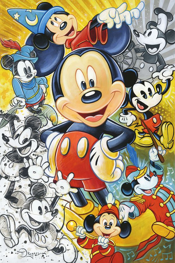 Tim Rogerson Disney "90 Years of Mickey Mouse" Limited Edition Canvas Giclee