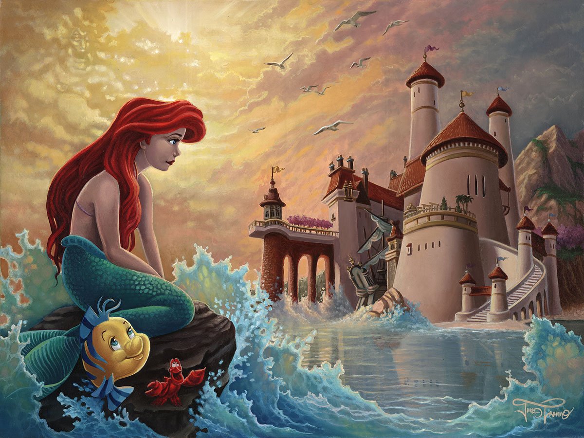 Jared Franco Disney "Ariel's Daydream" Limited Edition Canvas Giclee