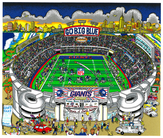 Charles Fazzino Go Big Blue 3D Limited Edition Mixed-Media on Paper