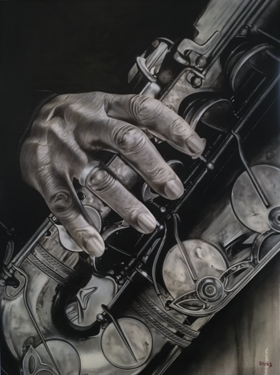 Stickman Bourbon Blues on the Street Loose and Complete Limited Edition Canvas Giclee