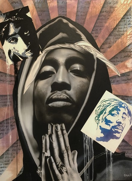 Stickman Can You Picture my Prophecy (Tupac Shakur) Limited Edition Canvas Giclee