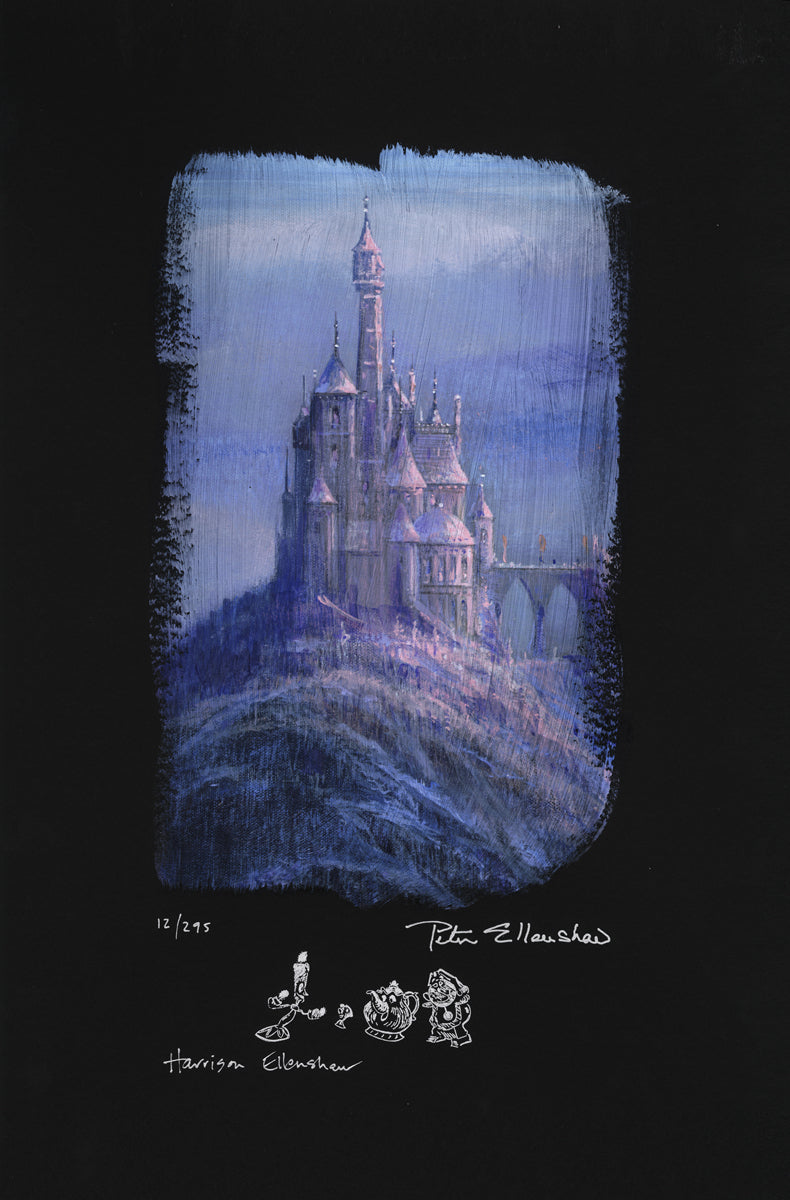 Peter and Harrison Ellenshaw Disney Beauty and the Beast Castle Limited Edition Canvas Giclee