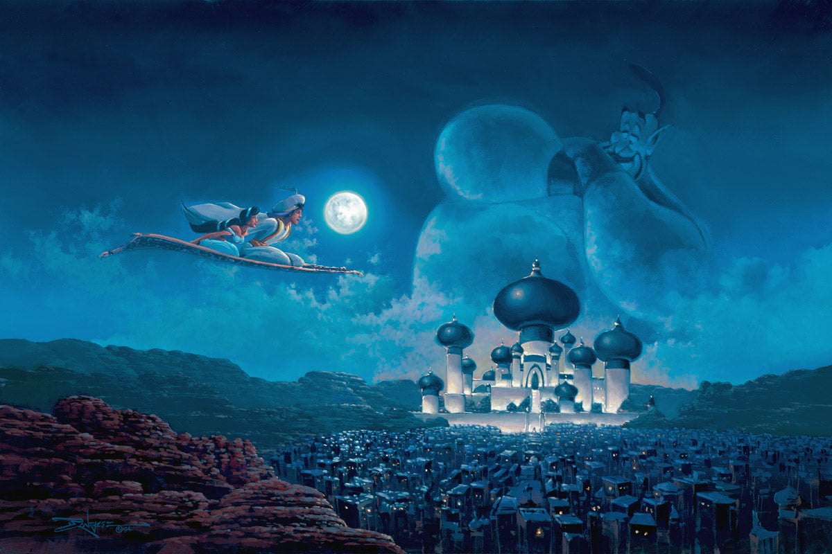 Rodel Gonzalez Disney Flight Over Agrabah Limited Edition Canvas Giclee