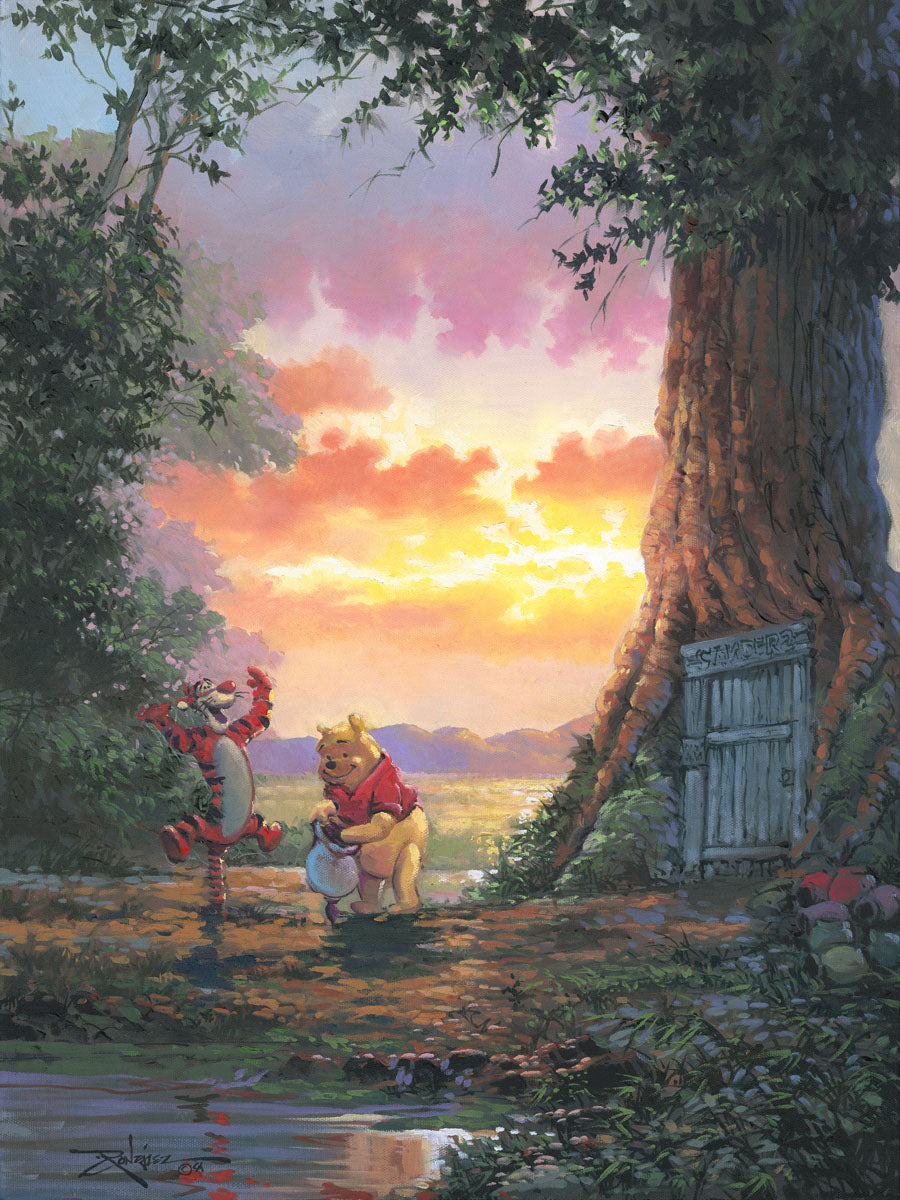 Rodel Gonzalez Disney Good Morning Pooh Limited Edition Canvas Giclee