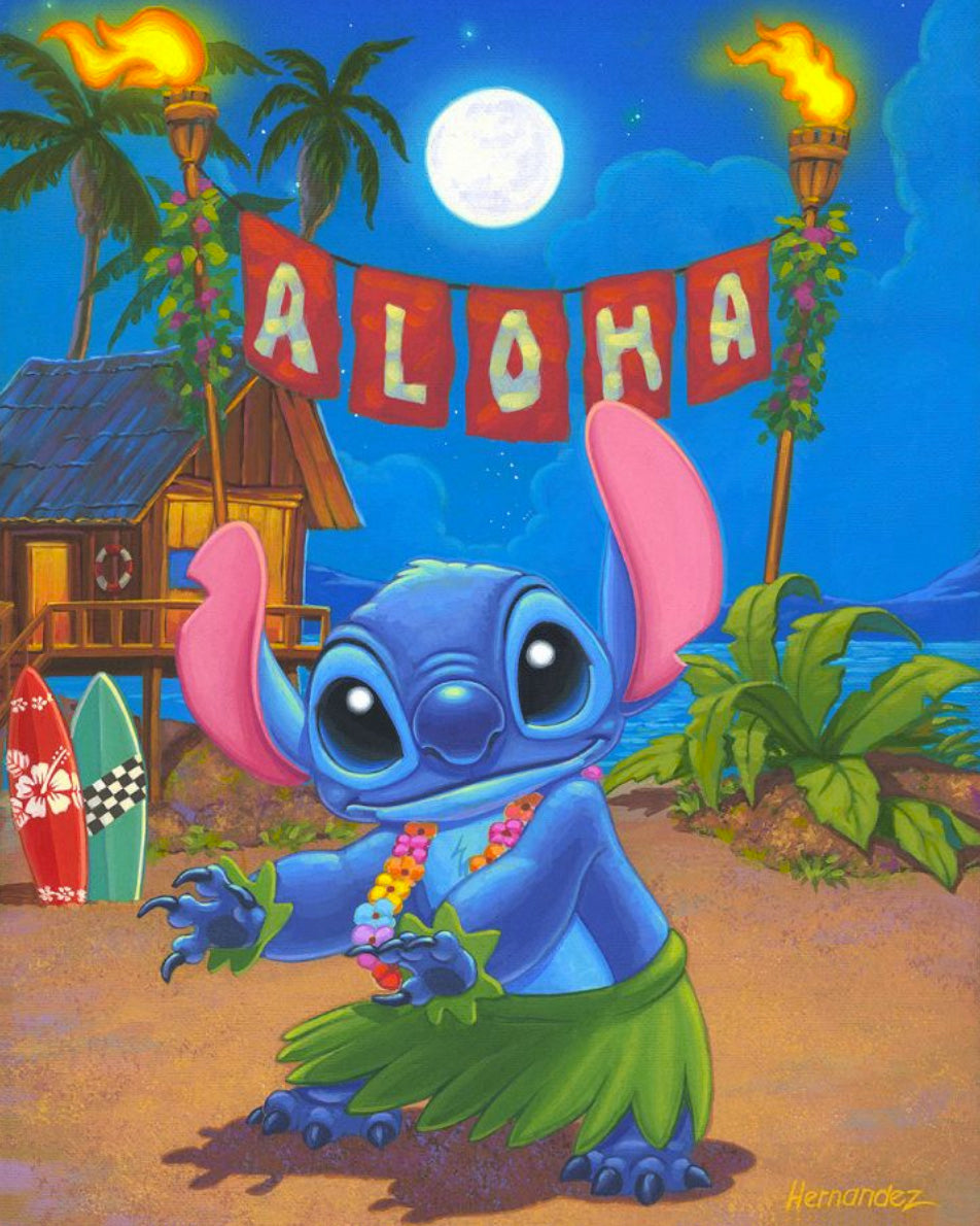 Manuel Hernandez Disney Hula Stitch Limited Edition Canvas Giclee