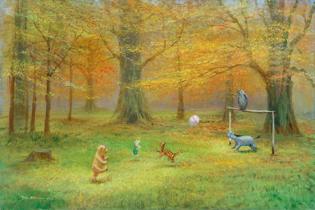 Peter Ellenshaw Disney Pooh Soccer Limited Edition Canvas Giclee