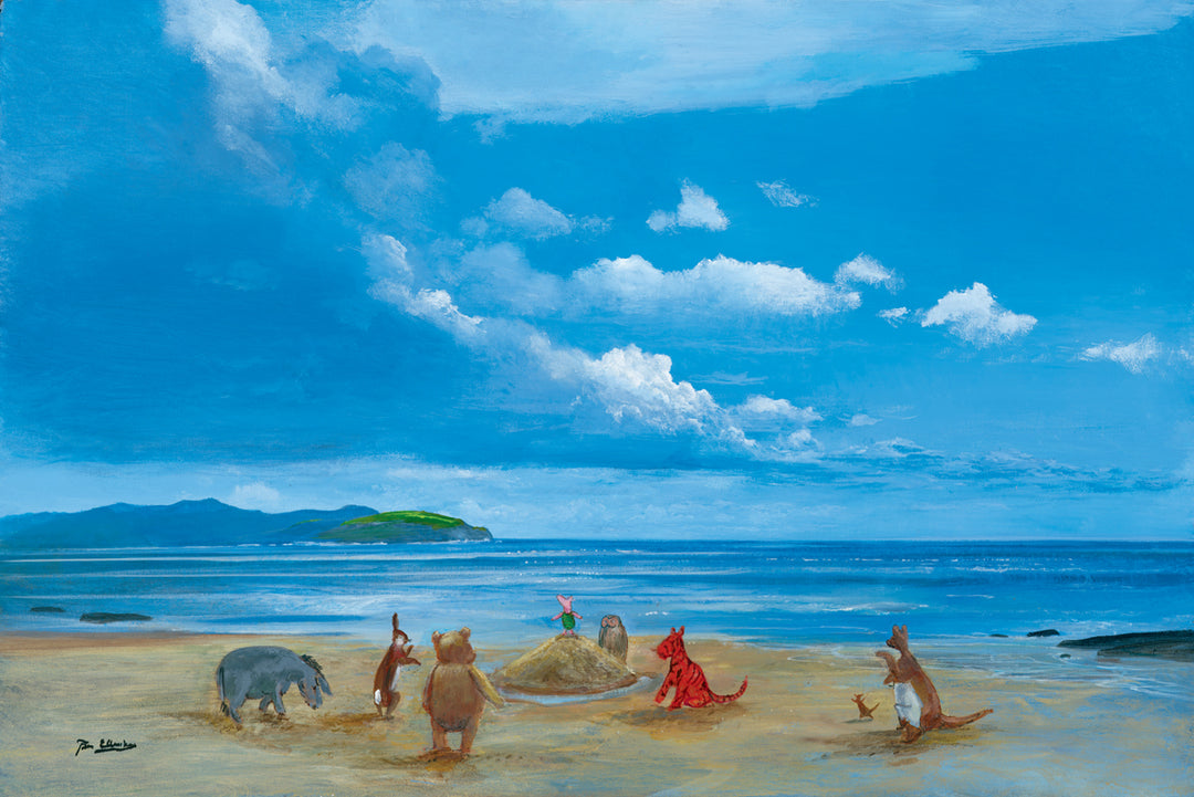 Peter Ellenshaw Disney Pooh and Friend at the Seaside Limited Edition Canvas Giclee