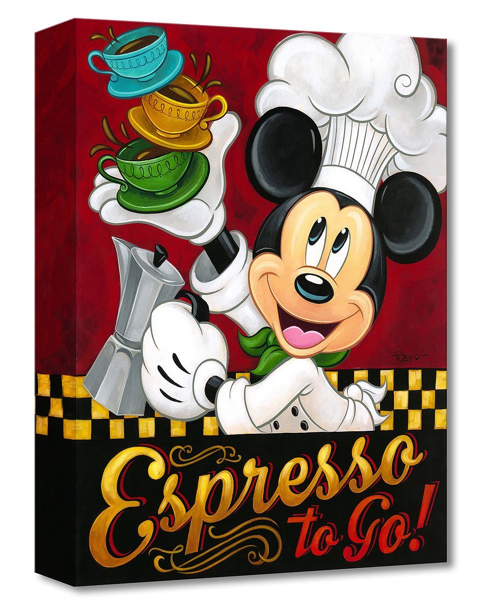 Tim Rogerson Disney Espresso to Go! Limited Edition Canvas Giclee