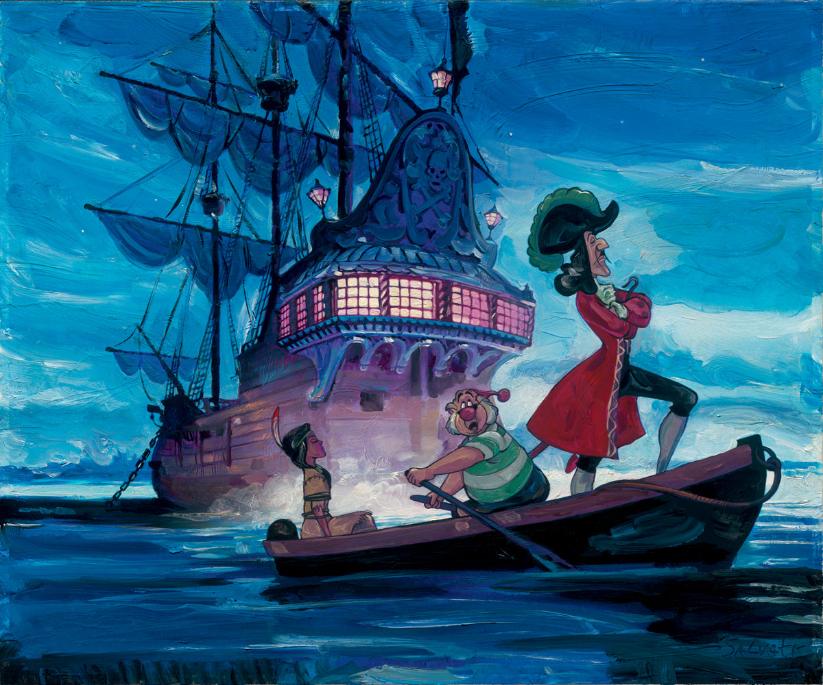 Jim Salvati Disney Tiger Lilly and Hook Limited Edition Canvas Giclee