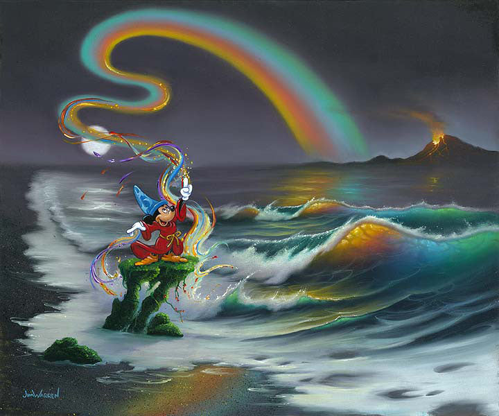 Jim Warren Disney Mickey Colors the World Limited Edition Canvas Giclee