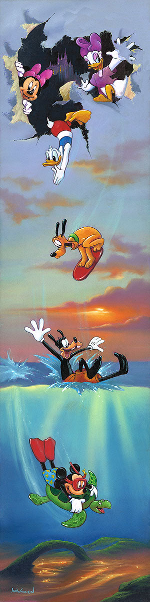 Jim Warren Disney "Mickey and Pals Big Day Off" Limited Edition Canvas Giclee