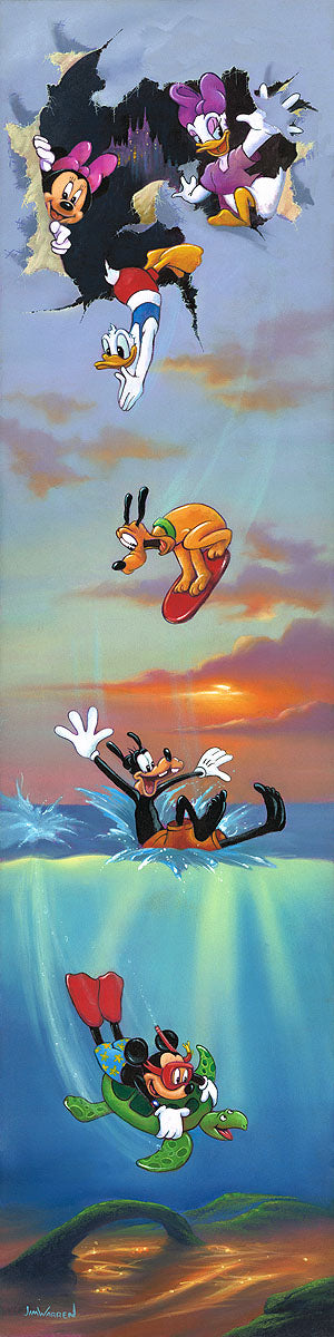 Jim Warren Disney Mickey and Pals Big Day Off Limited Edition Canvas Giclee