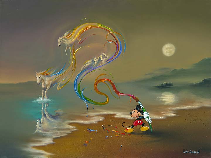 Jim Warren Disney "Mickey the Artist" Limited Edition Canvas Giclee
