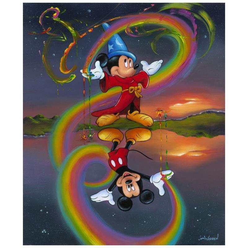 Jim Warren Disney Two Faces of Mickey Limited Edition Canvas Giclee