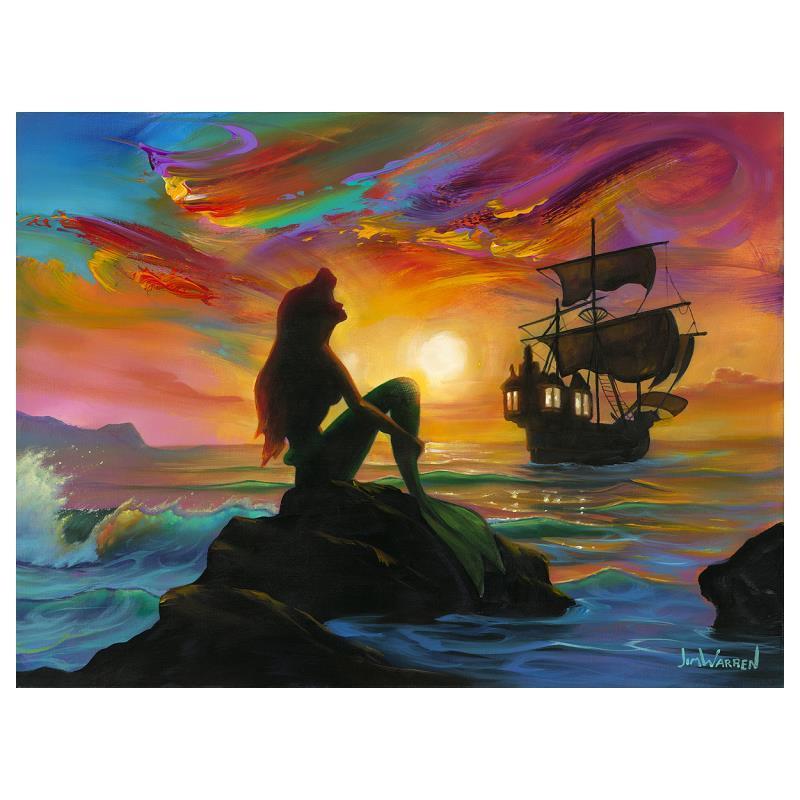 Jim Warren Disney "Waiting for the Ship to Come In" Limited Edition Canvas Giclee